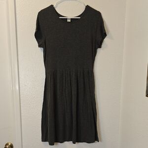 Old Navy Dark Gray Short Sleeve Knit Dress